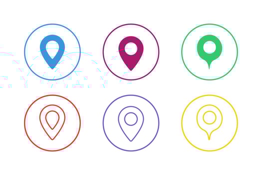 Colorful Map Pointer Icon Set vector