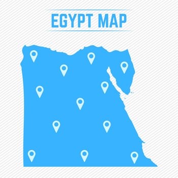 Egypt Simple Map With Map Icons vector
