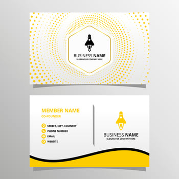 Modern Yellow Business Card Template With Halftone vector