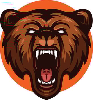 illustration of angry brown bear grizzly head mascot vector