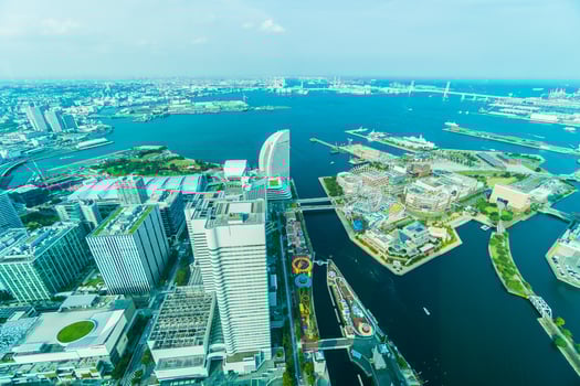 Aerial view of Yokohama city, Japan photo