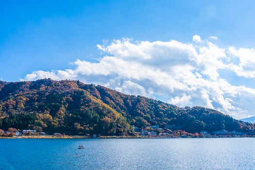 Landscape around Lake Kawaguchiko in Yamanashi, Japan photo