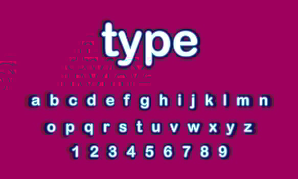 type text alphabet vector