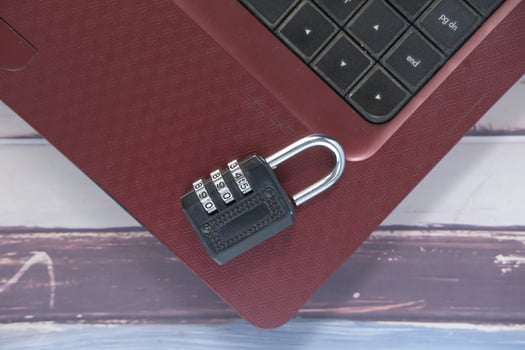 Padlocks on laptop photo