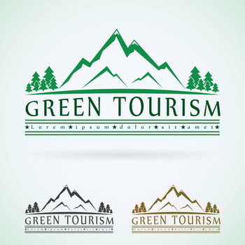 Mountain logo Green tourism vector