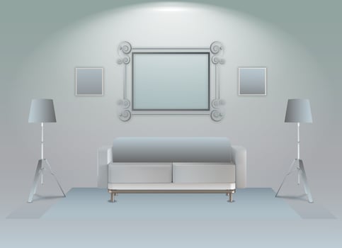 ilustration graphic vector of realistic wall mirror interior
