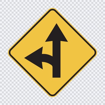Left turn split sign vector