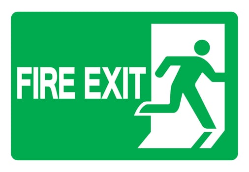 Fire Exit Emergency Green Sign vector