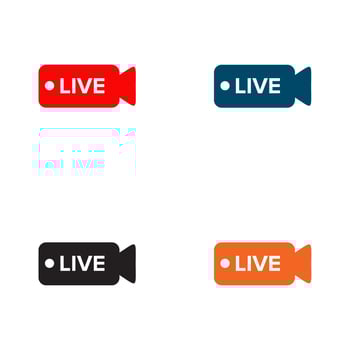 Live streaming logo design template vector
