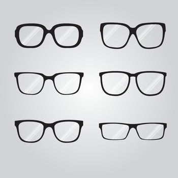 Set of different black eye glasses vector