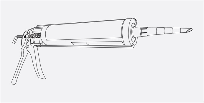 Silicone Gun hand drawing vector
