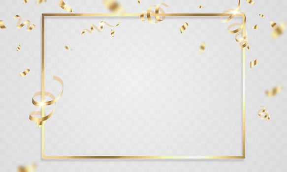 Celebration background template with confetti gold ribbons. luxury greeting rich card. vector