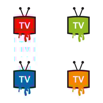 TV channel program logo design template vector