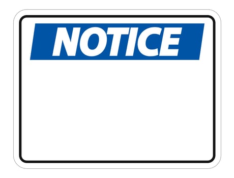 symbol notice sign label on white background vector
