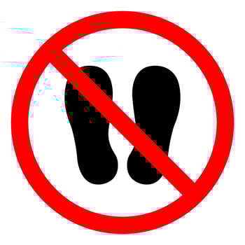 Do Not Walk Or Stand Here Symbol Sign On White Background vector