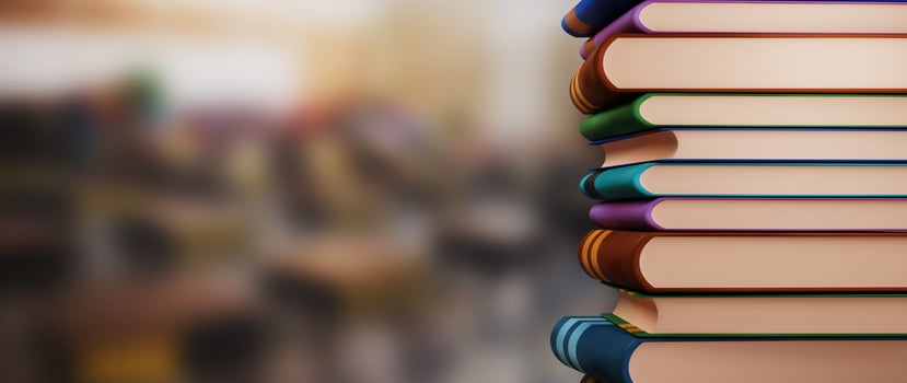 Books on blur background photo