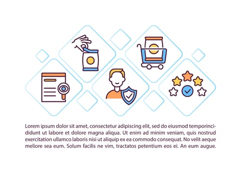 Consumer rights protection concept line icons with text vector