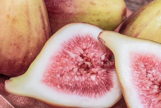 Ripe sliced fig, close-up photo