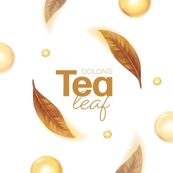 Realistic green tea leaves Vector