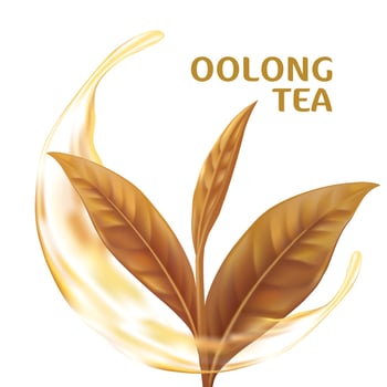 Realistic green tea leaves Vector