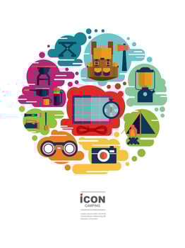 icon camping vector design
