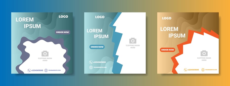 social media post design template. web banner frame vector