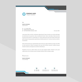 Elegant letterhead template design in minimalist style vector