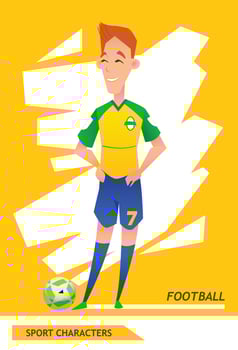 Sport characters  football player vector design