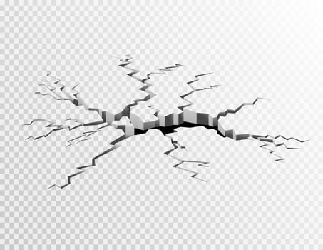 Cracked concrete ground. Vector illustration.