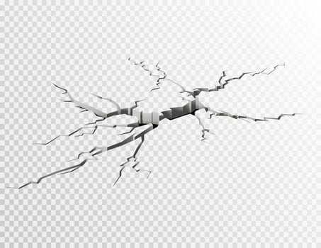 Cracked concrete ground. Vector illustration.