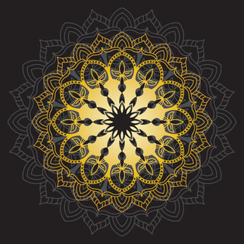 Cute gold Mandala Ornamental flower vector