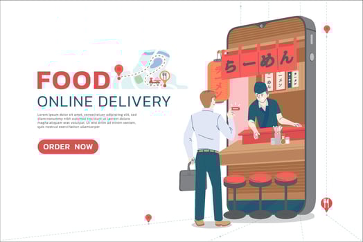 Food online delivery concept vector