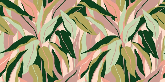 Artistic seamless pattern with abstract leaves. Modern design for paper, cover, fabric, interior decor and other vector