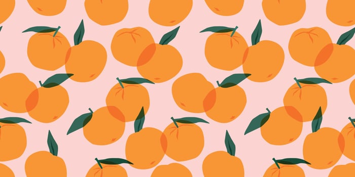 Vector seamless pattern with mandarins