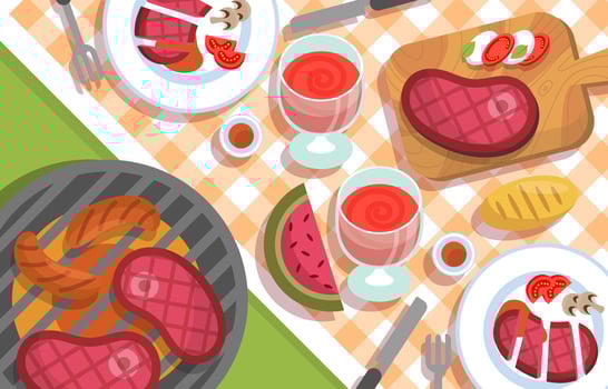 Picnic Food BBQ at Park vector