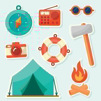 Summer Camp Icon Collection vector