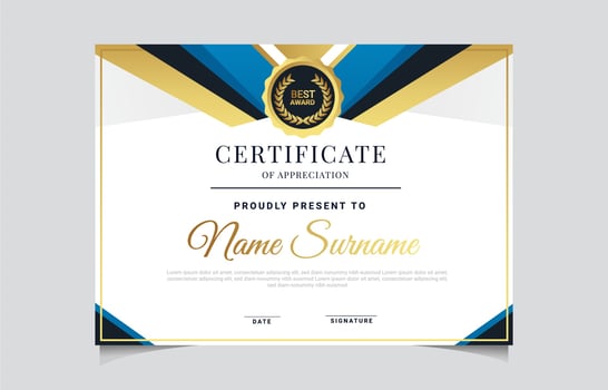 Modern Minimalist Certificate Template vector