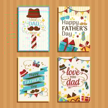 Father's Day Greeting Card Collection vector
