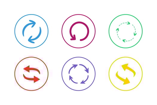 Colorful Refresh Icon Set vector