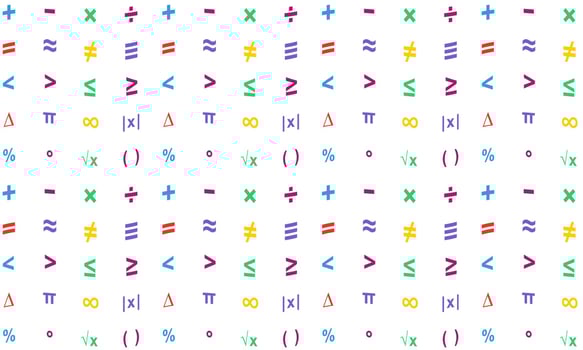 Colorful Math Symbol Pattern Flat Design vector