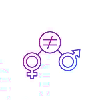 gender equity icon, trendy line vector