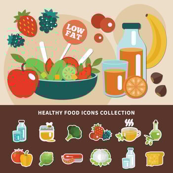 Healthy Eating Low Fat Composition Vector Illustration