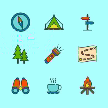 Fun Camping on The Mountain vector