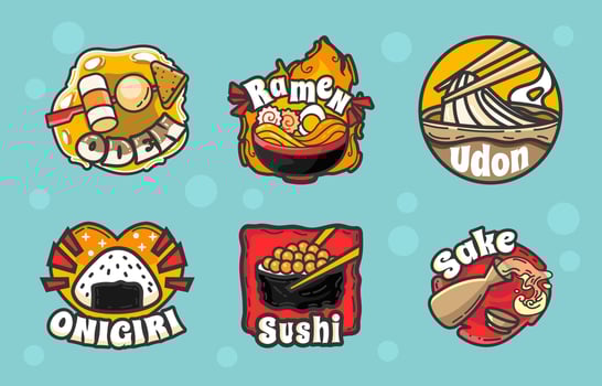 Logo Icon Pack of Japanese Food vector