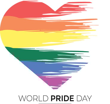 World Pride Day With Flag Heart vector