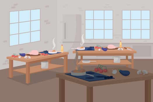 Culinary master class flat color vector illustration