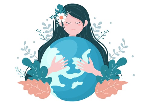 Save Our Planet Earth Illustration To Green Environment With Eco Friendly Concept and Protection From Natural Damage vector