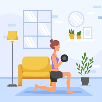 Woman Exercising at Home vector