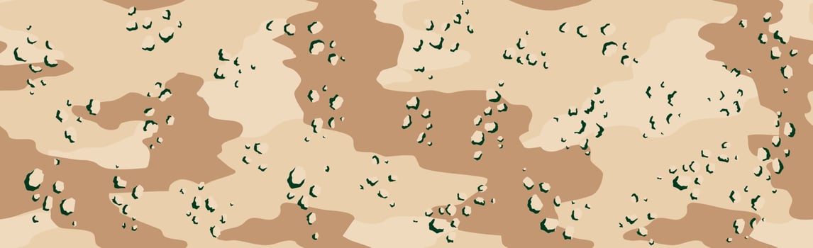 Military or hunting panoramic khaki geometric seamless pattern - Vector