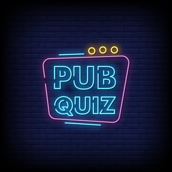 Pub Quiz Neon Signs Style Text Vector